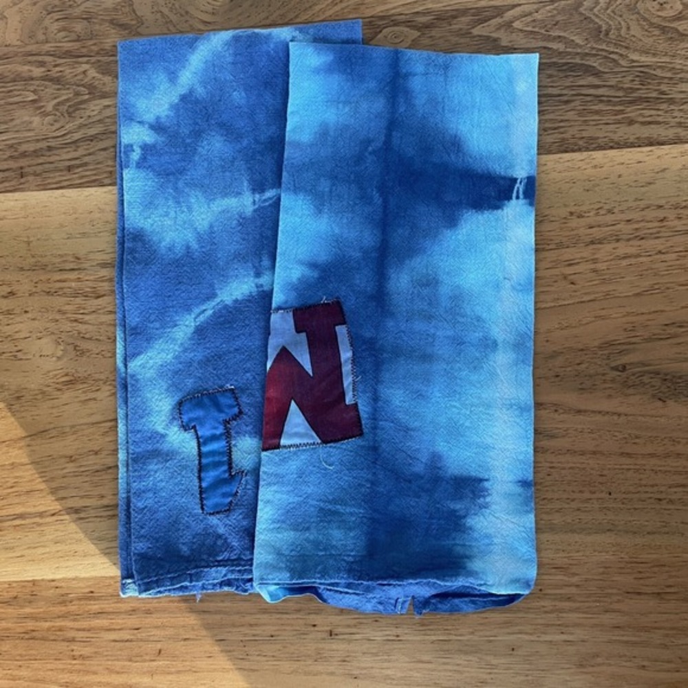 Shibori Tea Towel Set Tie Dye Hand Dyed Cotton Upcycledβ Sustainable Handmade